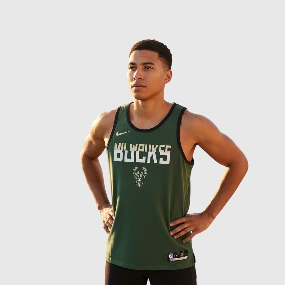 Nike Milwaukee Bucks The Nike Tee NBA Practice Tank Top Men's XL Green Dri-Fit